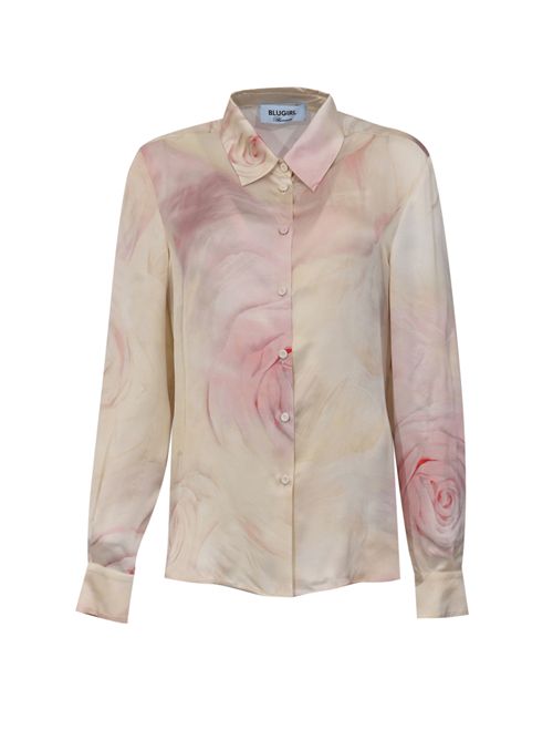 Camicia in raso con stampa rose BLUGIRL | RA6103 T530AP9400